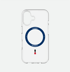 Slim Clear iPhone 16 Case with Royal Blue MagSafe Ring - King's Guard | The Iconic Case
