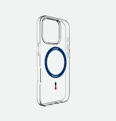 Slim Clear iPhone 16 Pro Max Case with Royal Blue MagSafe Ring - King's Guard | The Iconic Case