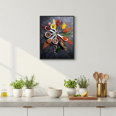 ZapCart Kitchen Wall Art Herbs Spices Canvas Nordic Decor For Modern Kitchens Premium Waterproof Ink Ready To Hang