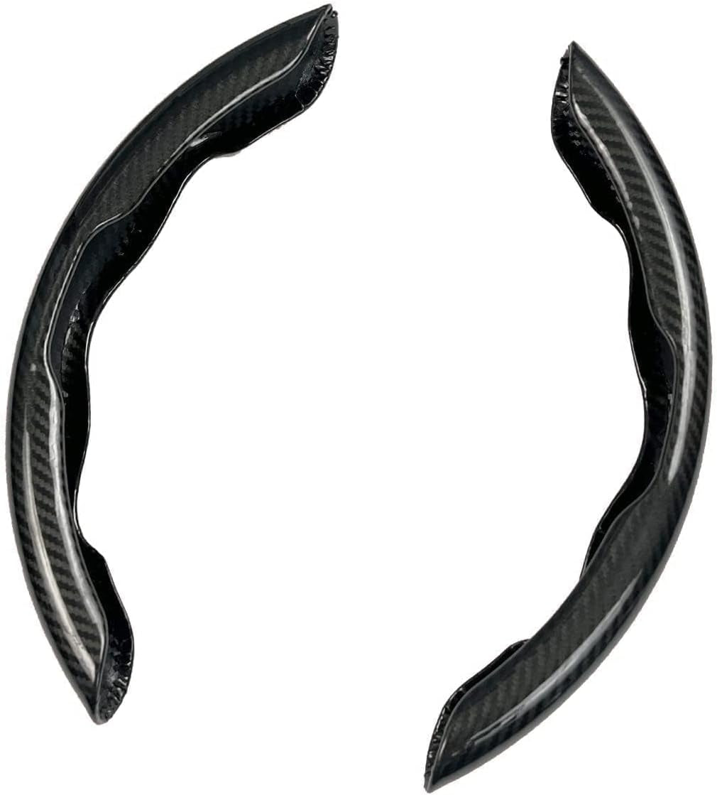 Carbon Fiber Car Steering Wheel Cover Universal Sports Steering Wheel Cover Anti-Skid Segmented Steering Wheel Protector Accessories (Black)