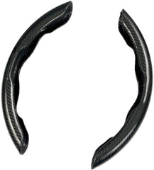 Carbon Fiber Car Steering Wheel Cover Universal Sports Steering Wheel Cover Anti-Skid Segmented Steering Wheel Protector Accessories (Black)