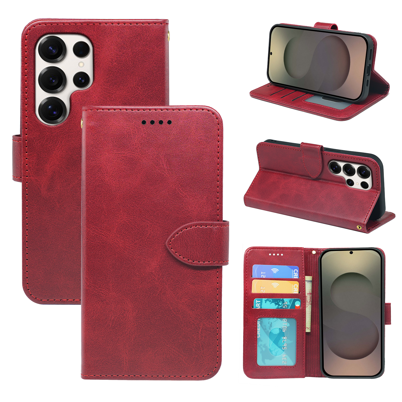 Samsung Galaxy S25 Series book flip case by Phone Base, leather wallet-style phone case with card slots and secure cover.