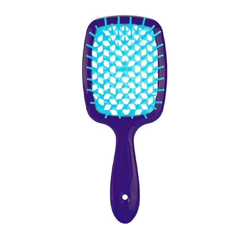Adistore detangling hair brush with hollow comb design for wet and curly hair, featuring a massage handle for gentle styling.