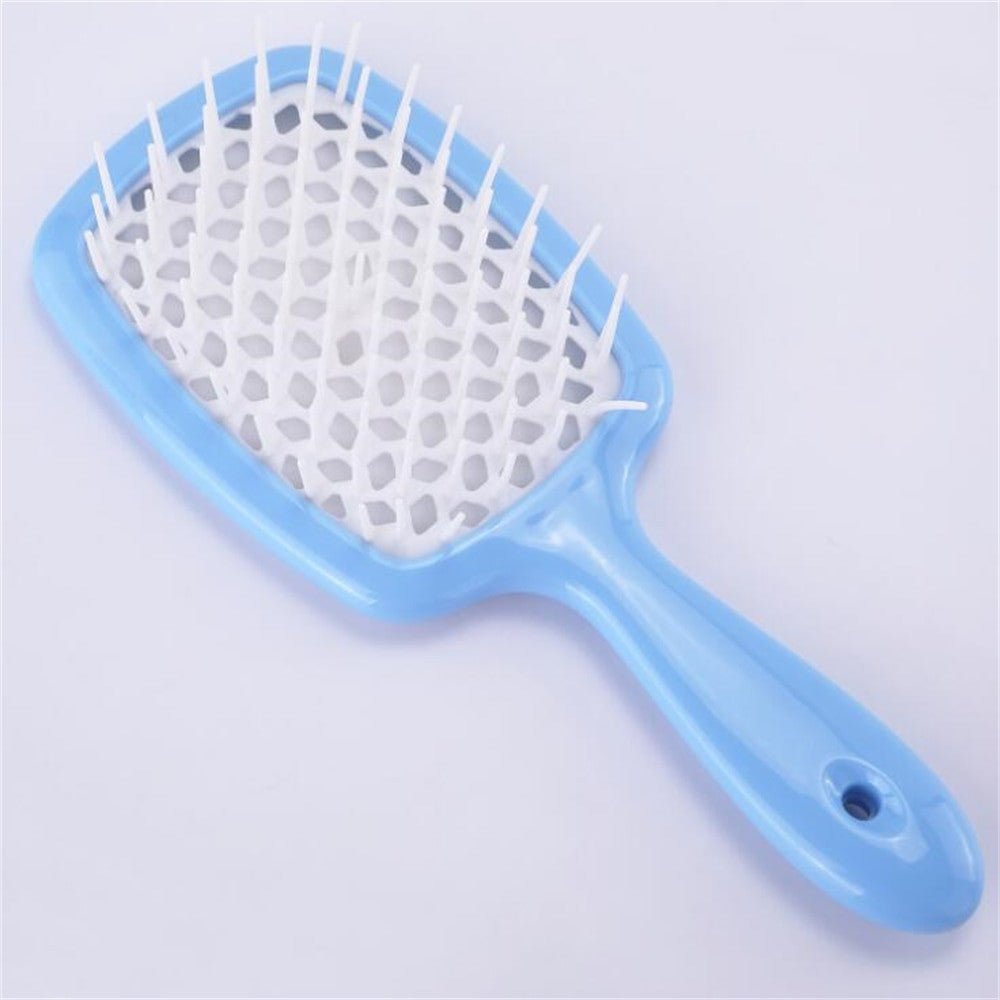 Adistore detangling hair brush for wet and curly hair, massage hollow comb with ergonomic handle, designed for gentle styling.
