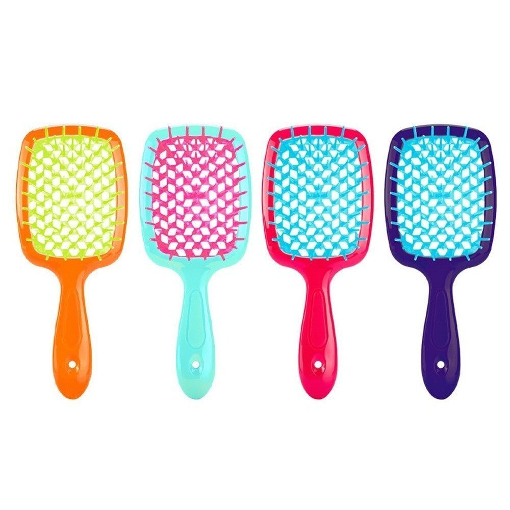Adistore detangling hair brush for wet and curly hair with massage hollow comb design, showcasing bristles and ergonomic handle.