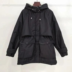 women's winter jacket with fox fur hood – Large Natural Fox Fur Hood, featuring a chic black design with pockets.