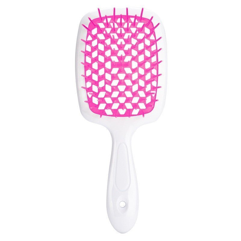 Adistore detangling hair brush with hollow comb design, ideal for wet and curly hair, featuring massage bristles for gentle styling.