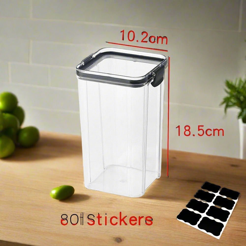 Set of Adistore airtight food storage containers with clear lids and multiple sizes, perfect for kitchen organization.