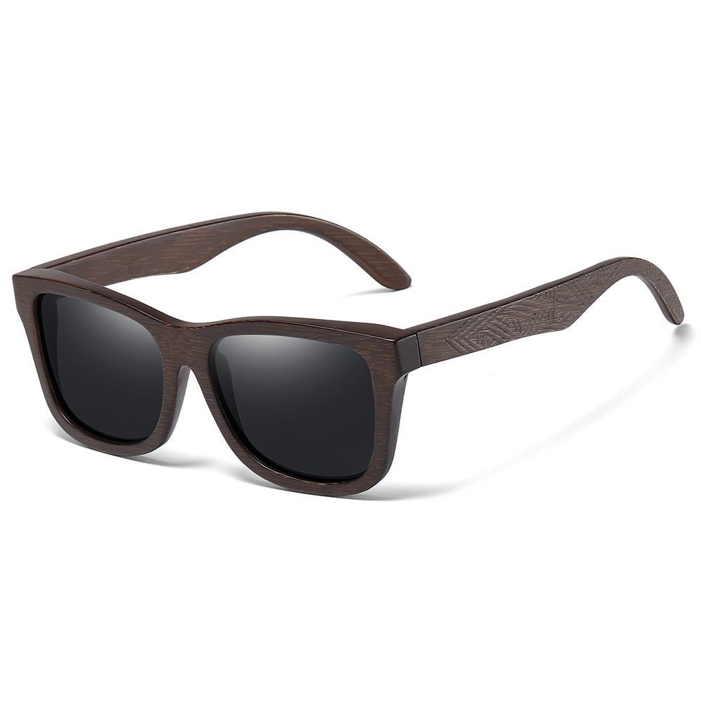 GM Handmade Bamboo Polarised Sunglasses by Adistore with natural wood shades, featuring round lenses and eco-friendly design.