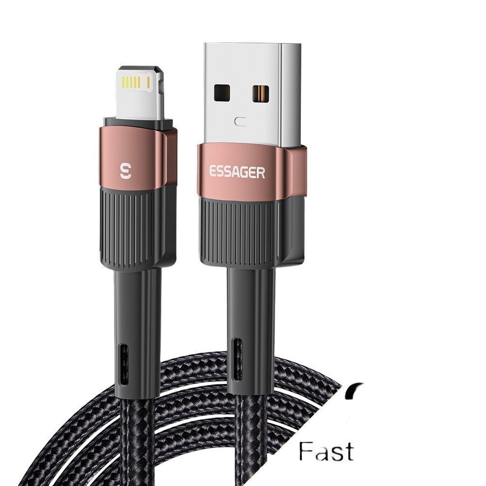 Adistore Essager fast charging USB cable for iPhone 11, 12, 13 Pro Max, showing a close-up of the cable and connectors.