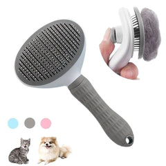 Self-cleaning pet hair brush for dogs and cats by Adistore, showing the ergonomic handle and brush head for easy grooming.