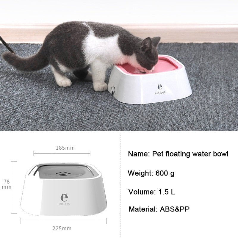 Adistore spill-proof plastic water bowl for dogs and cats, designed to prevent overflows and keep pet feeding areas clean.