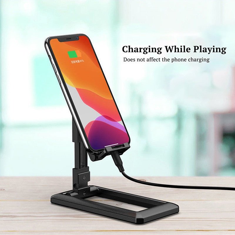 Adjustable Adistore mobile phone stand with multi-angle desktop holder showing a smartphone in a vertical position.
