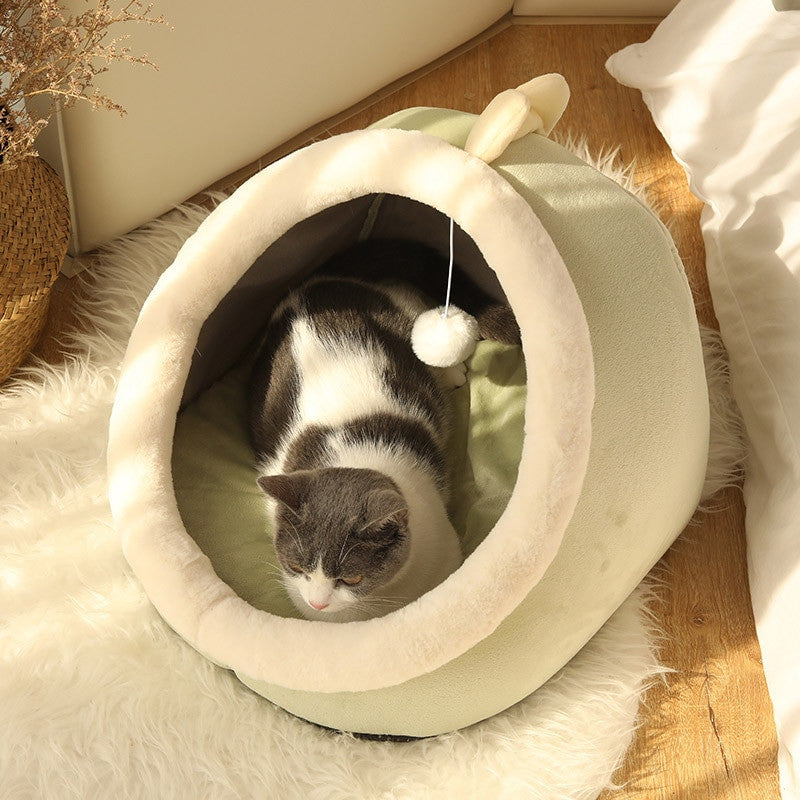 Adistore warm and cozy pet basket for small dogs and cats, washable soft bed with plush interior for comfort