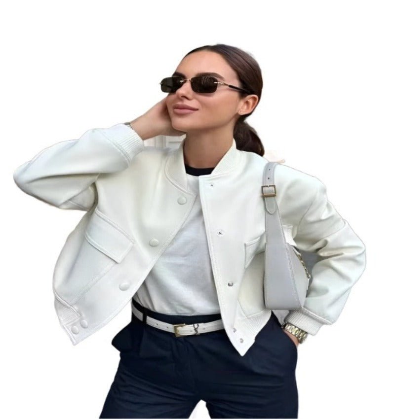 Adistore SLTNX TRAF women's bomber jacket with long sleeves and pockets, featuring a stylish and casual design.