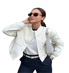 Adistore SLTNX TRAF women's bomber jacket with long sleeves and pockets, featuring a stylish and casual design.