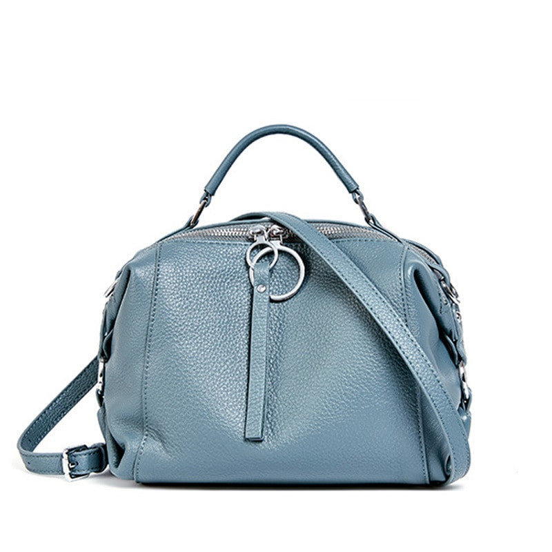 Adistore Zency soft genuine leather women’s handbag with tote and crossbody straps, featuring a sleek design and spacious interior.