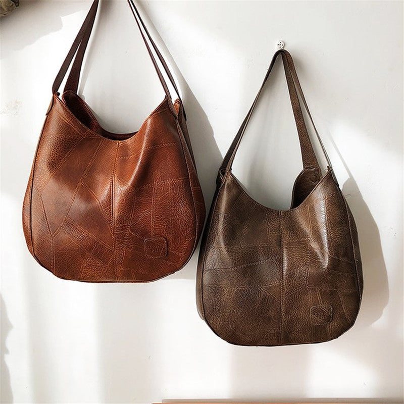 Vintage PU leather Boston handbag by Adistore featuring a small crossbody travel purse with a classic design and adjustable strap.