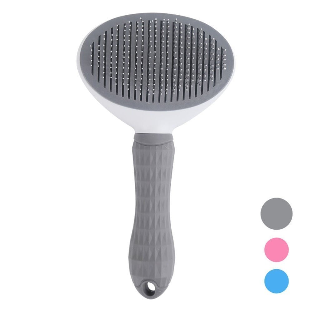 Auto self-cleaning pet hair brush for dogs and cats by Adistore, featuring a sleek design with pet hair removal mechanism