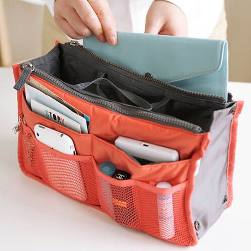 Adistore women's nylon makeup organiser tote with multiple compartments for travel and daily use.