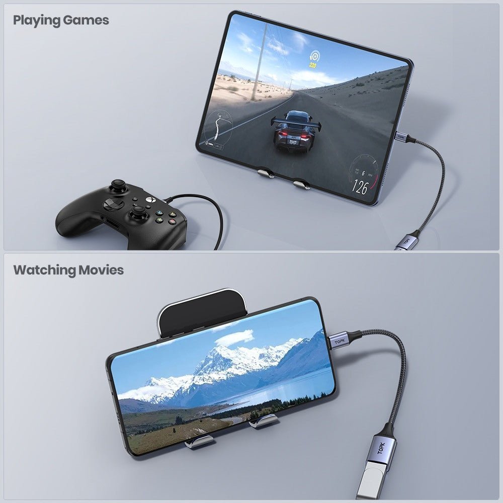 Adistore USB-C to USB adapter cable for MacBook Pro and Samsung, male to female connection, compact and durable design.
