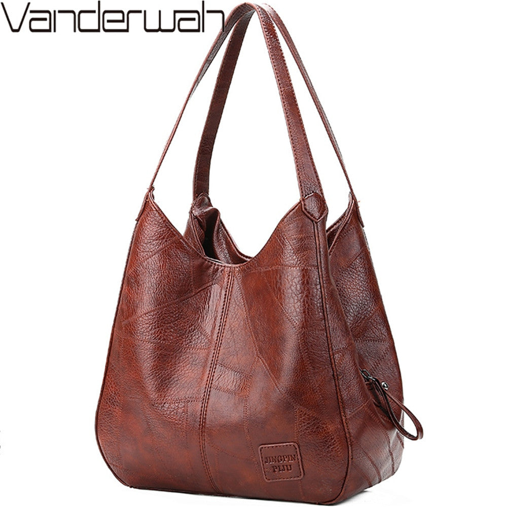 Vintage PU leather Boston handbag by Adistore, small crossbody travel purse with a classic, compact design and leather texture.