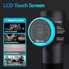 Adistore BOOSTER M2-12V massage gun with LCD display, deep muscle massager for muscle relief and recovery.