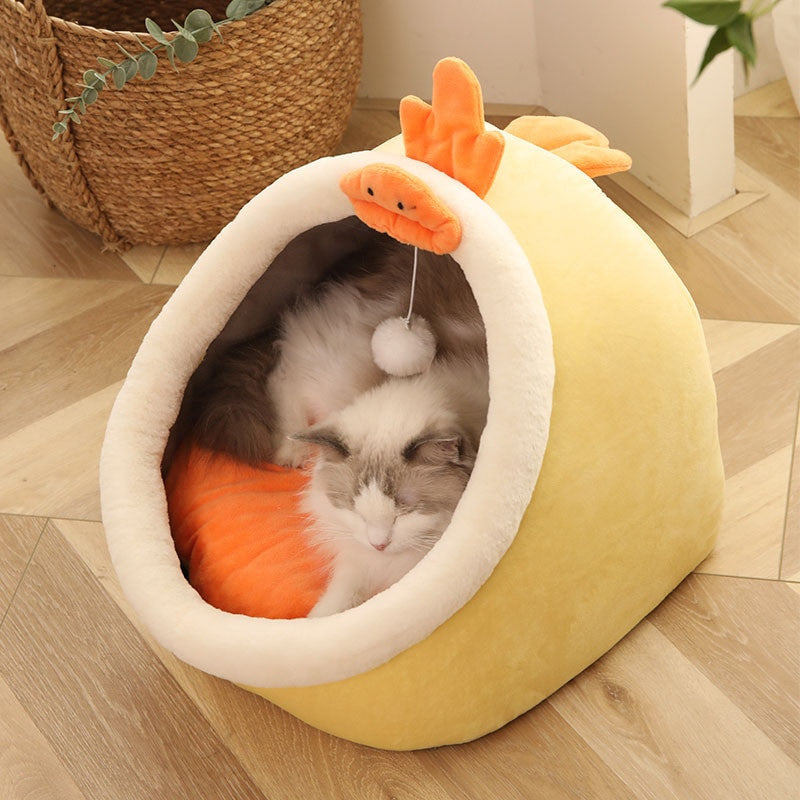 Adistore warm and cozy pet basket for small dogs and cats, washable soft bed with plush interior for comfort and rest