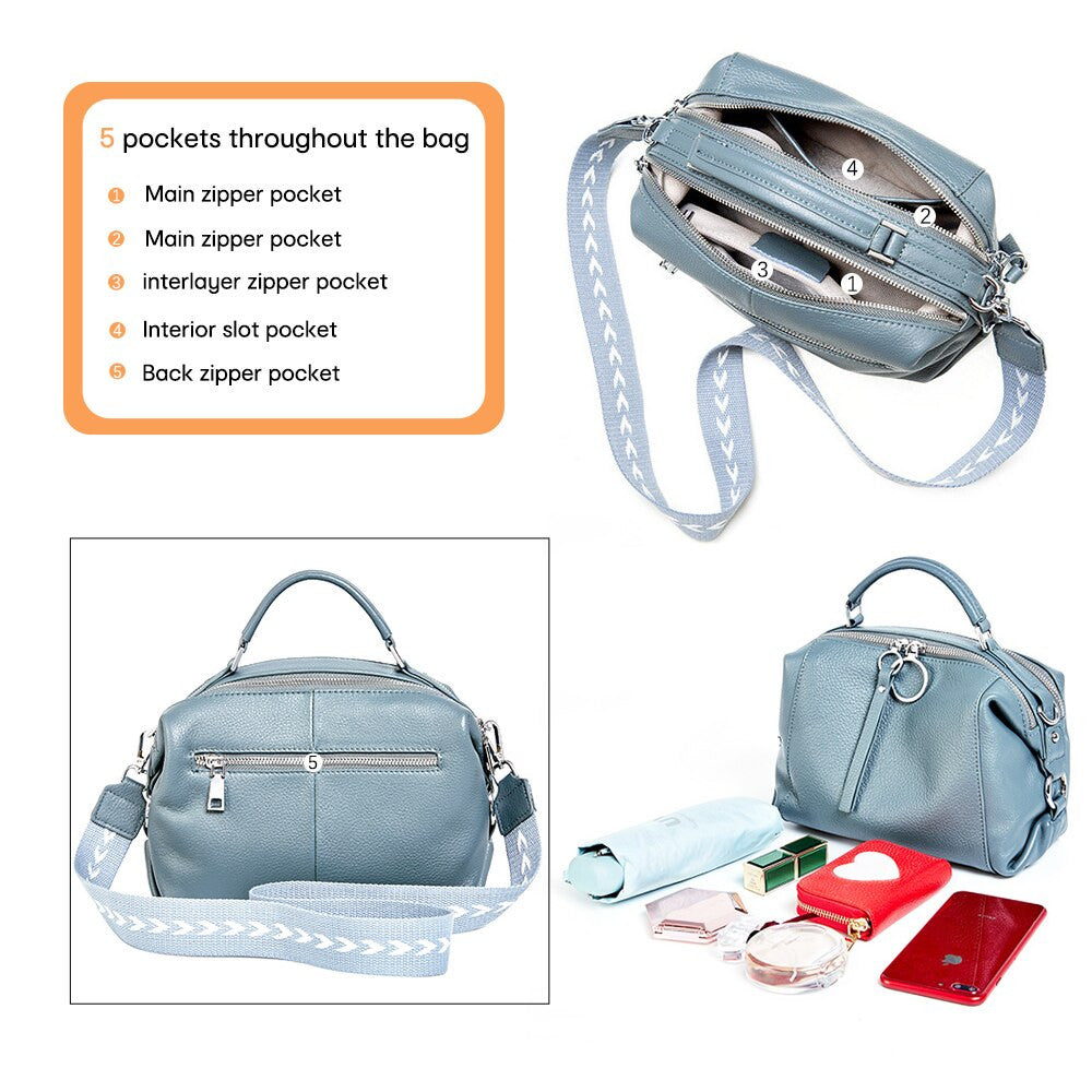 Adistore Zency soft genuine leather women's tote and crossbody handbag with sleek design and spacious interior.