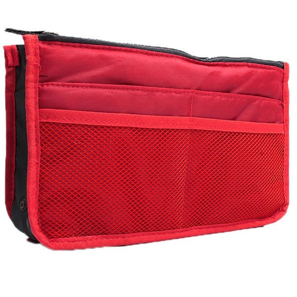 Adistore women's nylon makeup organiser tote with multiple compartments, travel insert handbag purse for cosmetics storage