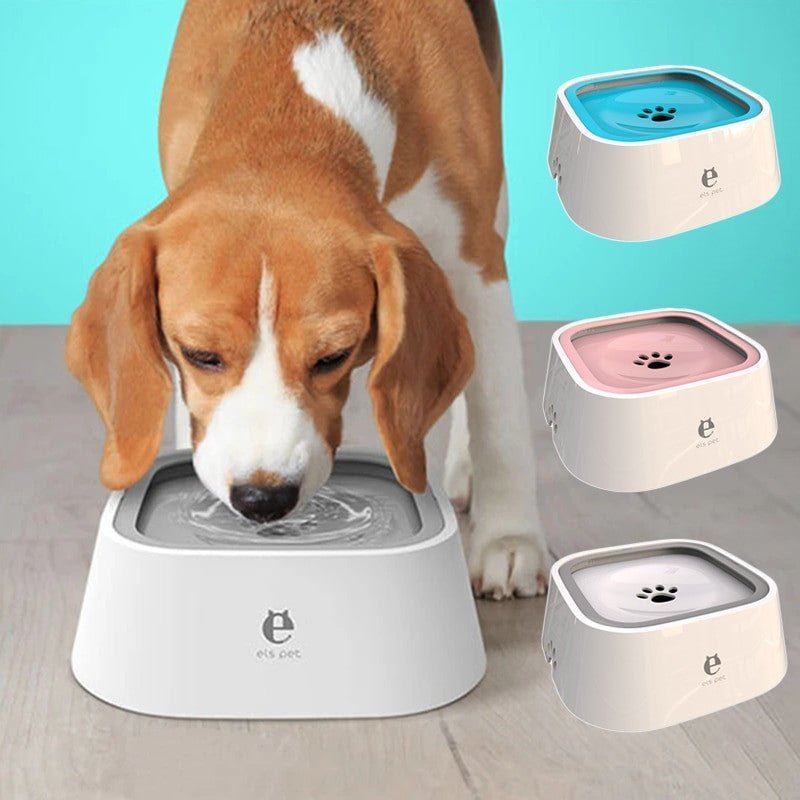 Adistore spill-proof plastic water bowl for dogs and cats with anti-overflow design, perfect for preventing spills during pet feeding.