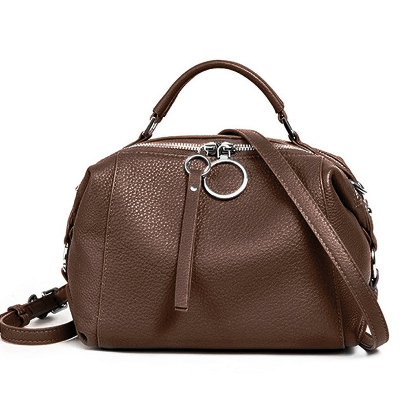 Adistore Zency soft genuine leather women's handbag with tote and crossbody styles, featuring sleek design and smooth leather finish.