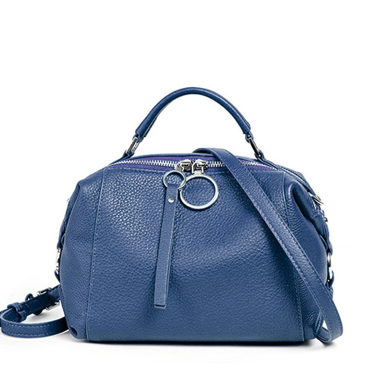Adistore Zency soft genuine leather women's handbag with tote and crossbody straps, showcasing a sleek, stylish design in natural leather.