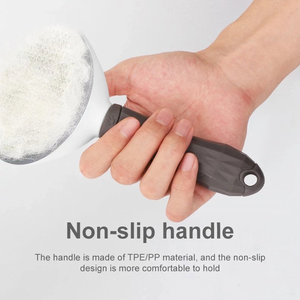 Adistore auto self-cleaning pet hair brush for dogs and cats, featuring ergonomic handle and hair removal mechanism for easy grooming.