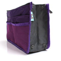 Adistore women's nylon makeup organiser tote with multiple compartments, ideal for travel and keeping cosmetics organized.