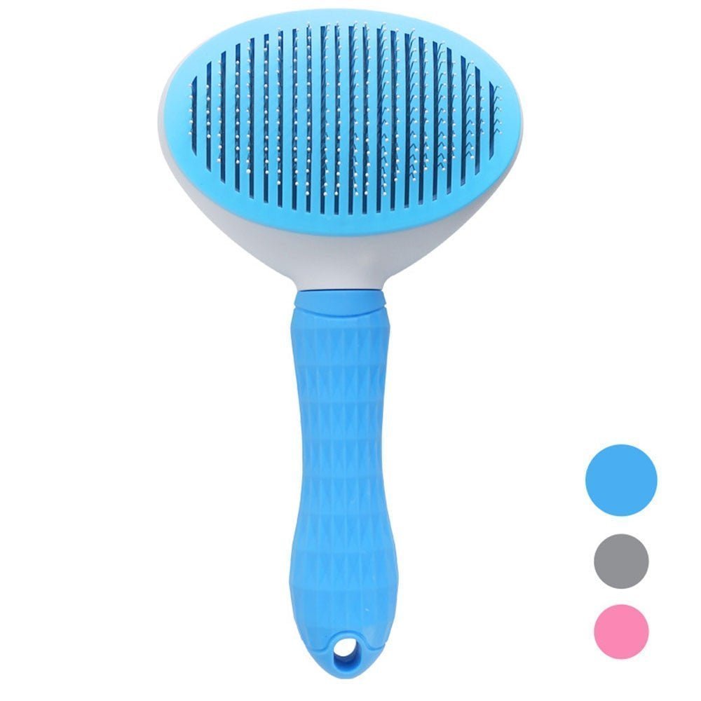Adistore auto self-cleaning pet hair brush for dogs and cats, featuring easy grooming and hair removal in a compact design.