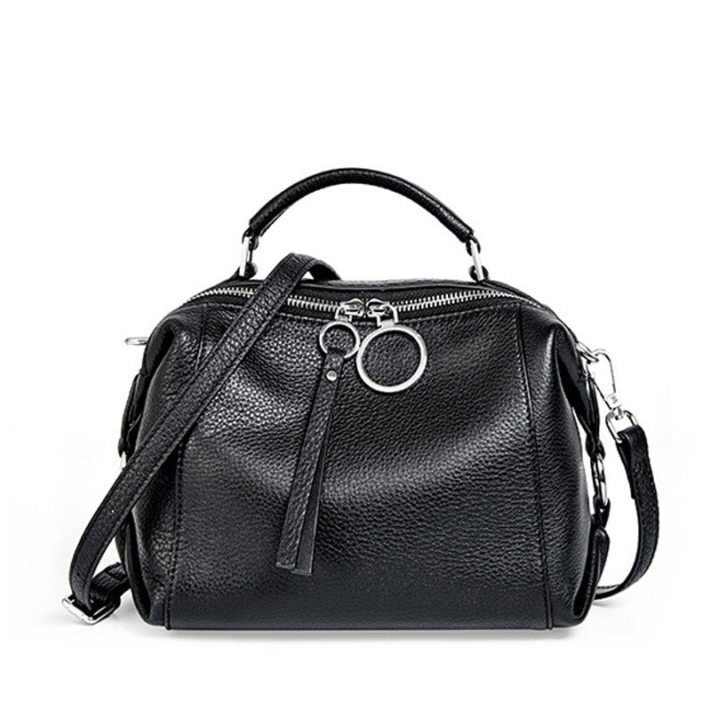 Adistore Zency genuine leather handbag with tote and crossbody straps, stylish women’s soft leather purse with sleek design.