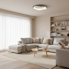 Modern Flower Design LED Ceiling Light – Circular Black, White & Grey Lamp