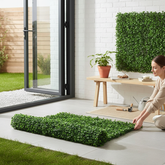 Artificial Grass Wall Panels – Wedding & Home Boxwood Hedge Fence for Greenery Wall Decor