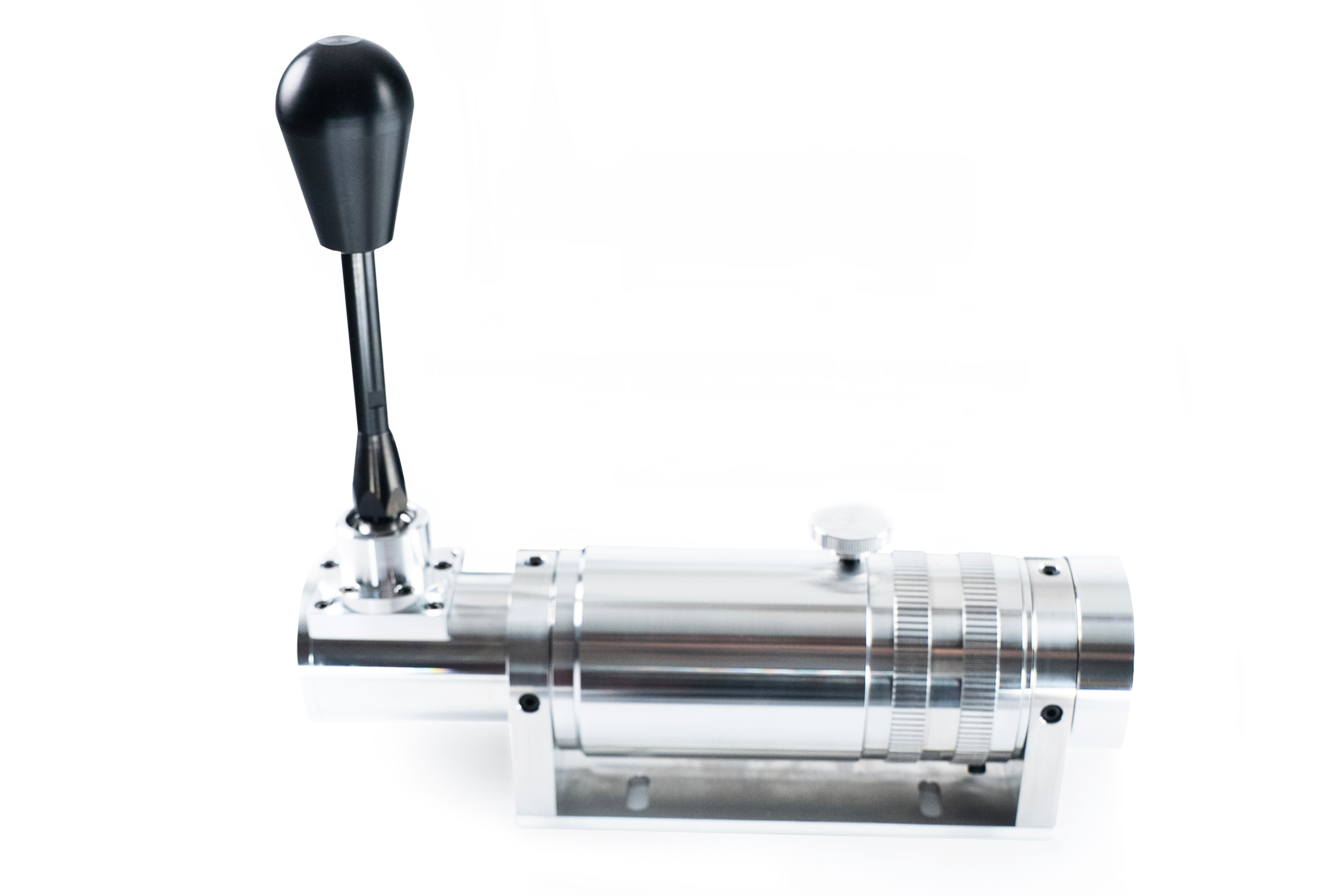 Silver BDH H2SQ dual-mode shifter from Trak Racer UK, featuring a sleek design and ergonomic handles for precise gear shifting.