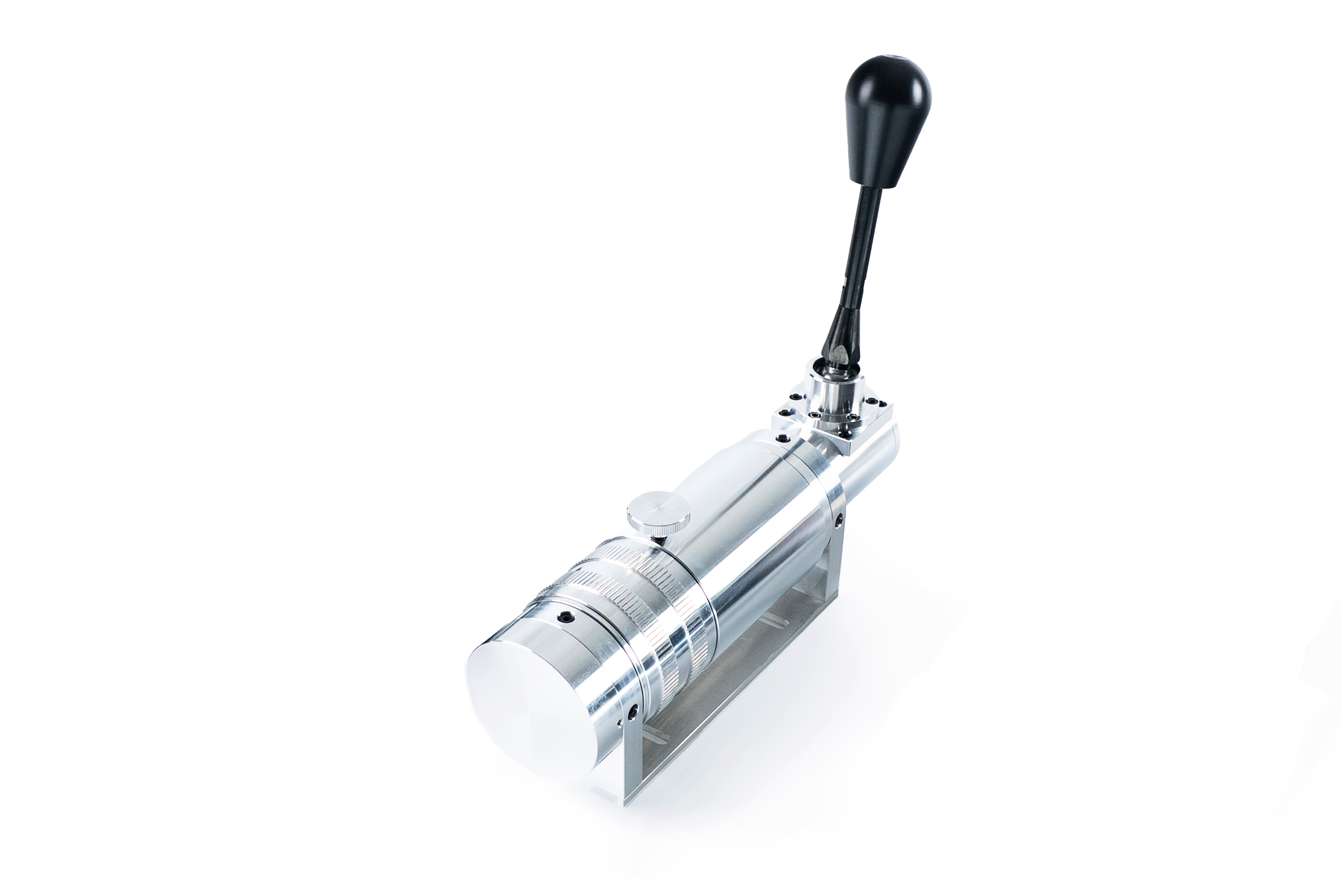 Trak Racer UK BDH H2SQ dual-mode shifter with silver finish, showcasing ergonomic design and detailed gear mechanism.