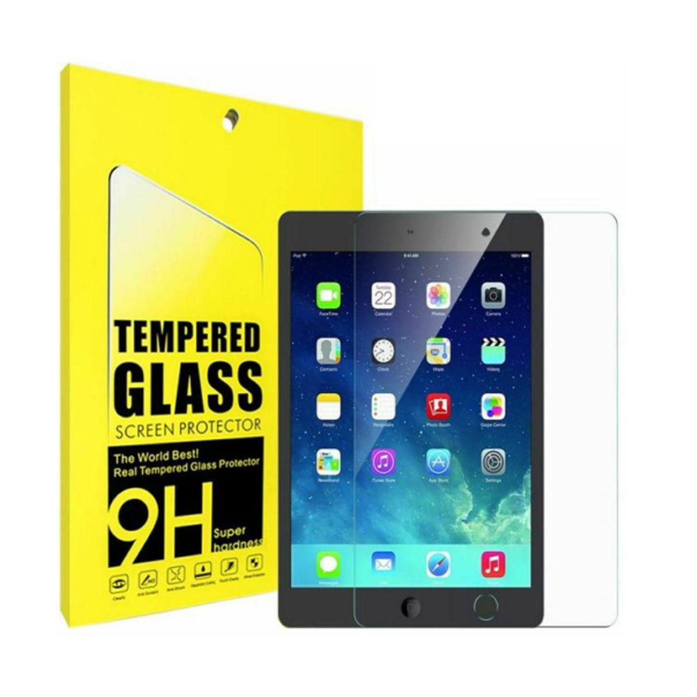 Tempered glass iPad 9.7 screen protector with 2.5D edges from Phone Base, providing scratch and impact resistance.