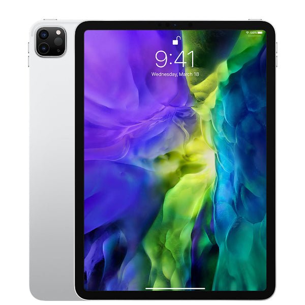 Refurbished iPad Pro 11 (2020) with 128GB Wi-Fi from RefurbPhone, showing the sleek 11-inch tablet with screen and thin bezels.