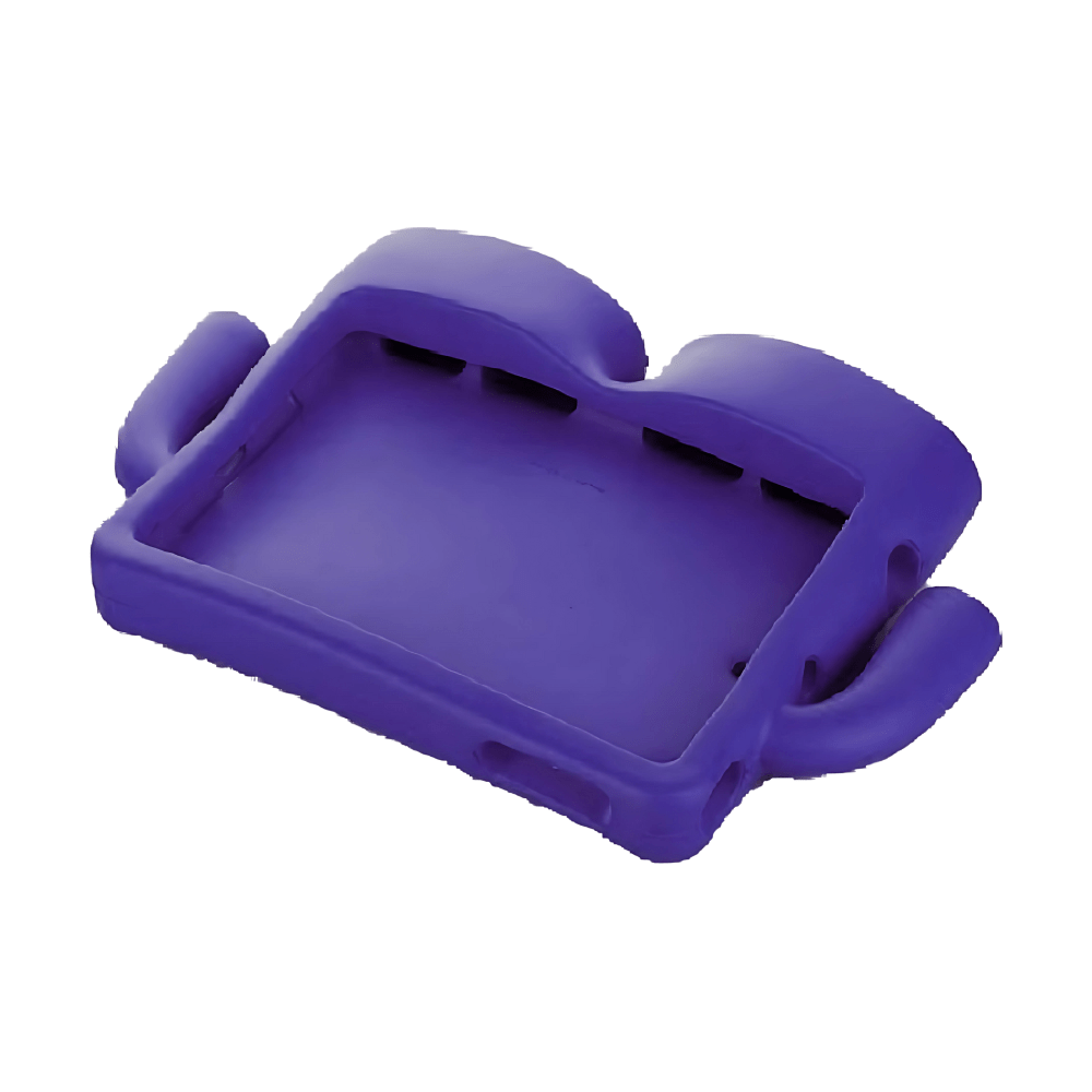 Purple iPad Air 11-inch kids case with built-in shockproof handles from Phone Base, designed for children’s protection and grip.