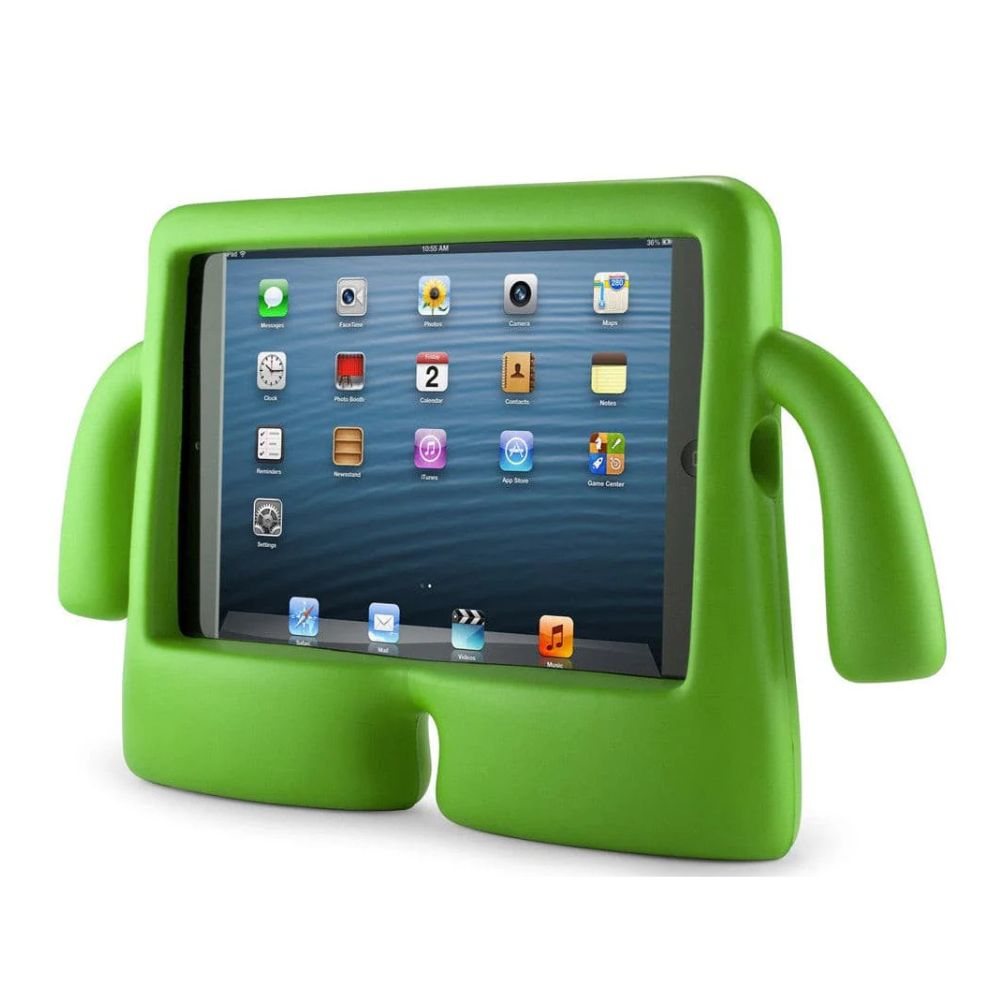 Phone Base iPad Kids Case with built-in shockproof handles, durable protective cover for children's tablets.