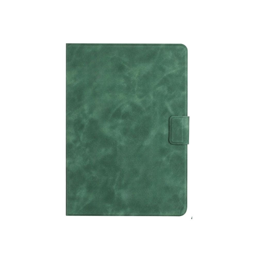 Green leather book flip case for iPad Mini 1-5 by Phone Base, featuring magnetic closure and wallet-style design.