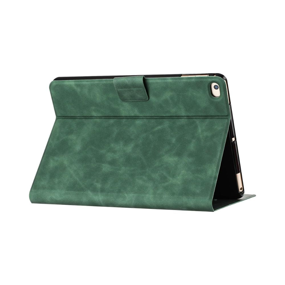 Green Phone Base iPad 9.7 book flip leather case with magnetic closure, designed as a stylish wallet-style cover for tablets.