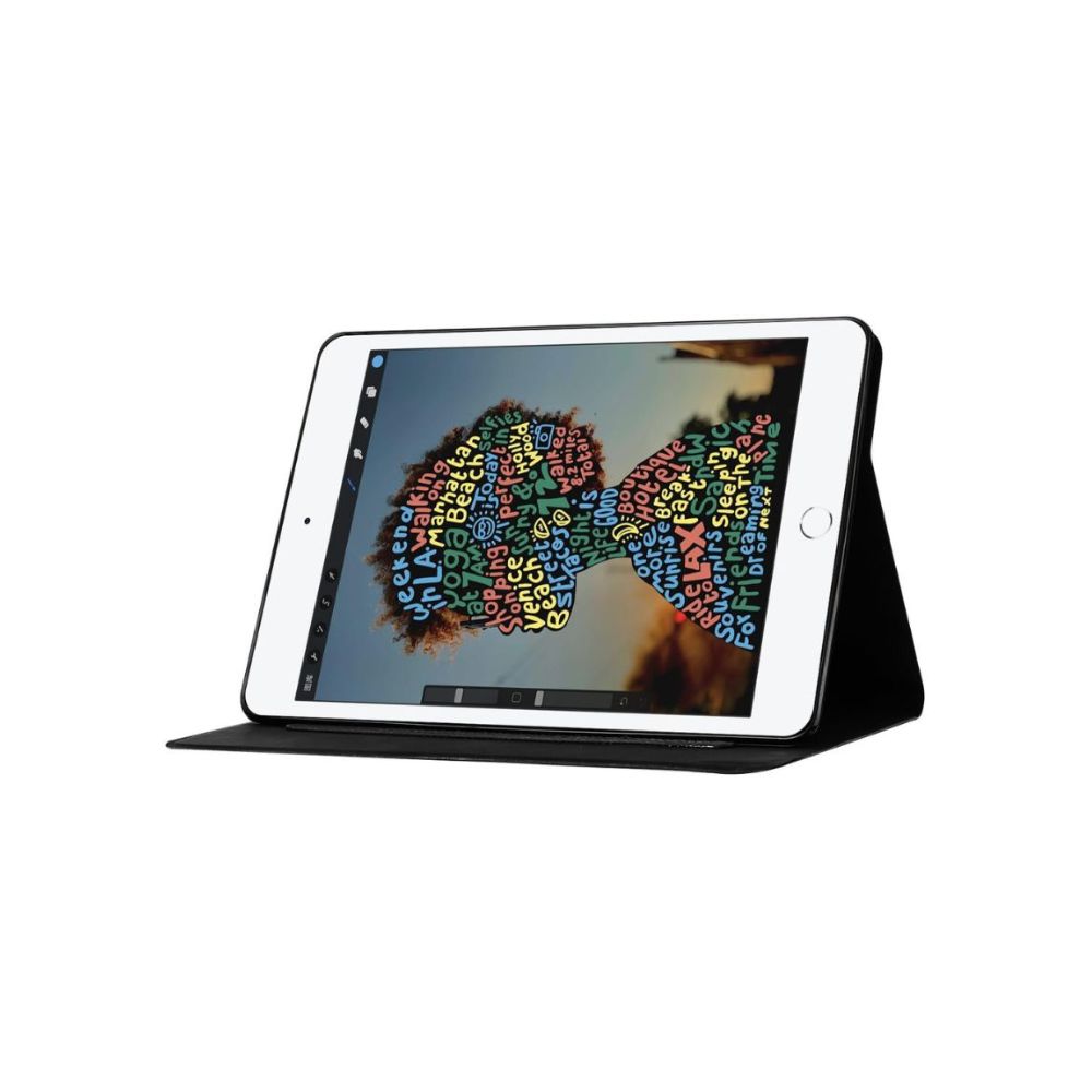 Green leather flip book case for iPad Mini 1-5 by Phone Base, featuring magnetic closure and wallet-style design.