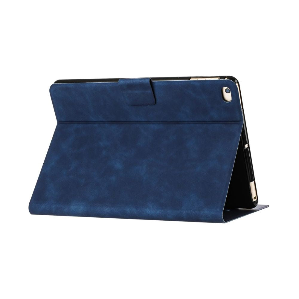 Navy leather book flip case for iPad Mini 1-5 with magnetic closure, from Phone Base, featuring wallet-style design.