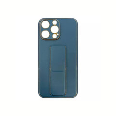 Blue iPhone 13 Vibe Stand Case by Phone Base featuring a built-in stand and protective shell.